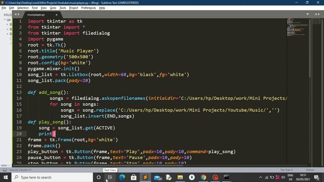 Music Player Using Python | Python Project For Beginner смотреть онлайн