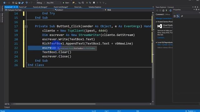 Como criar um chat - aplicativo de conversas usando Visual Basic .NET (atualizado) смотреть онлайн