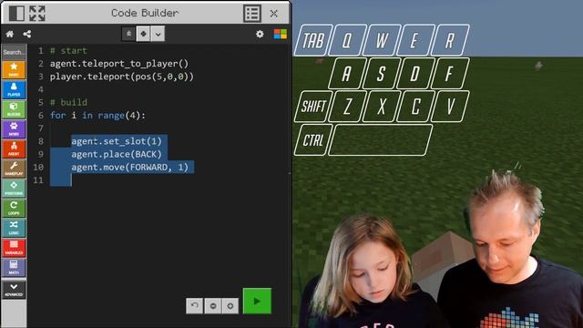 MakeCode Python for Minecraft:Education Edition - Agent Checkers Part 1 смотреть онлайн