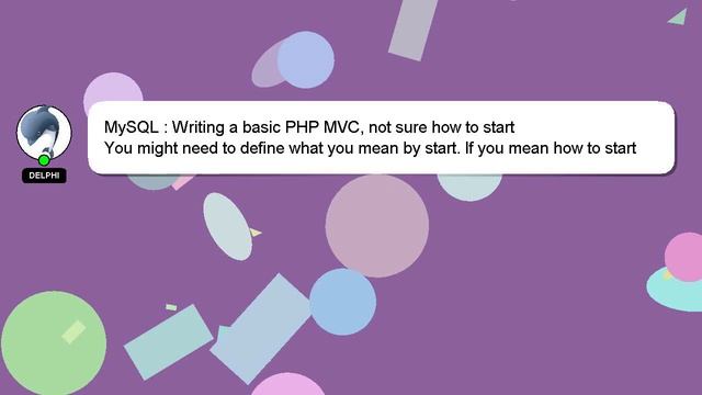 MySQL : Writing a basic PHP MVC, not sure how to start смотреть онлайн