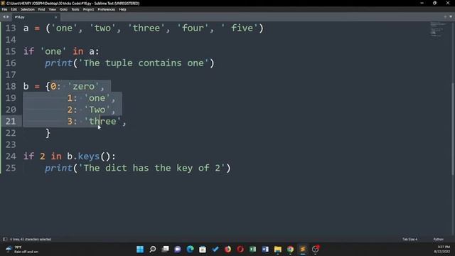 Membership testing of a collection in python смотреть онлайн