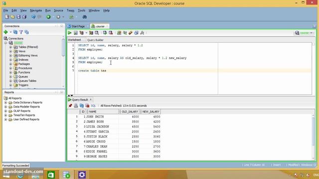 Learn Oracle SQL : Table and Column Aliases смотреть онлайн