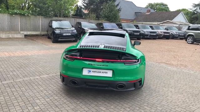 2022 22 PORSCHE 911 CARRERA GTS MANUAL IN PYTHON GREEN WITH BLACK ALCANTARA INTERIOR смотреть онлайн