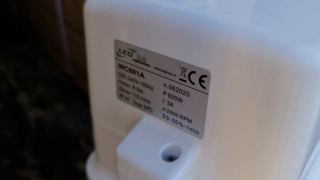 WC601A LEO φρεάτιο λυμάτων 600W 110lit/min 8.8μετρα μανομετρικο για ζεστό κρύο νερό смотреть онлайн