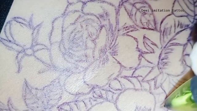 TATTOO VIDEO EP.102 | IMITATION TATTOO | Beautiful Flower Tattoo Sketch   | Personal Tattoo | Tatto