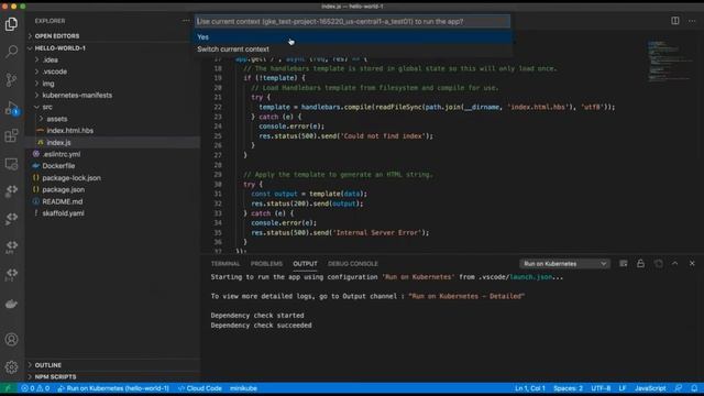 Google Cloud Code (Kubernetes) NodeJS Example смотреть онлайн