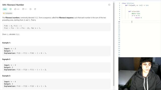 LeetCode #509 Fibonacci Number Python Solution смотреть онлайн