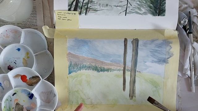 Forest landscape in gouache... challenging! смотреть онлайн