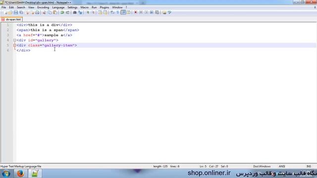 فیلم آموزشی آشنایی با تگ های div-span و صفات id-class در html смотреть онлайн