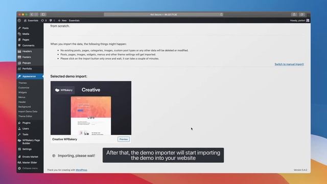 How to import Demo content into your website in Essentials theme. смотреть онлайн