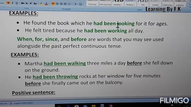 PAST PERFECT CONTINUOUS TENSE IN URDU/LEARN BY F.K смотреть онлайн