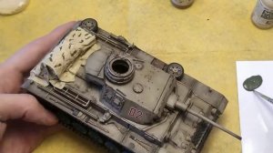 Как покрасить тент на модели танка 1:35.