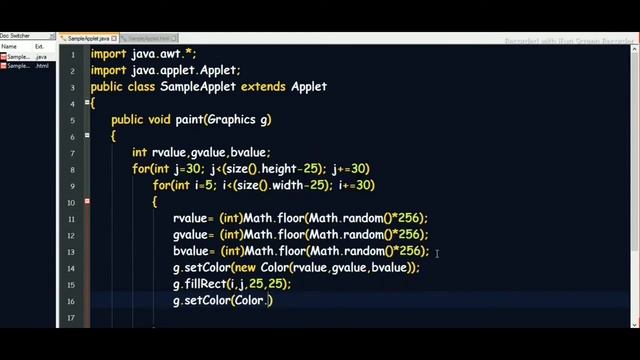 Applet programs to display color charts in Java ? смотреть онлайн