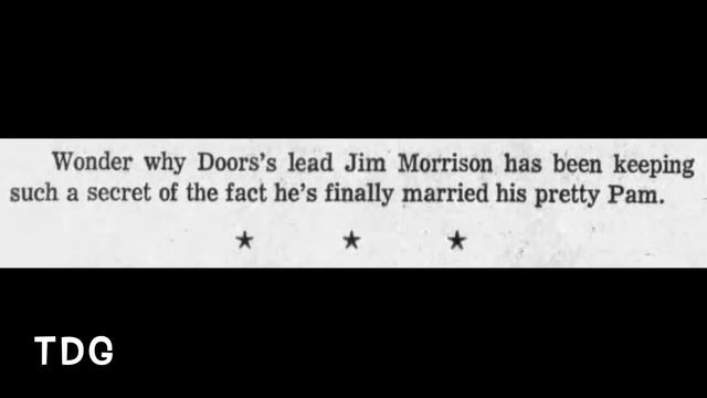 Jim Morrison And His Pretty Pam, Married.1969. TDG Short. смотреть онлайн