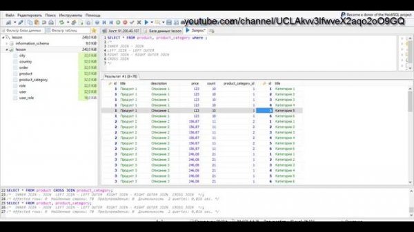 SQL для начинающих (DML): Объединение таблиц CROSS JOIN / FULL JOIN, Урок 16!