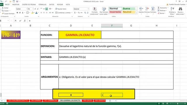 Función GAMMA.LN.EXACTO Excel 2013: 198 de 448 HD смотреть онлайн
