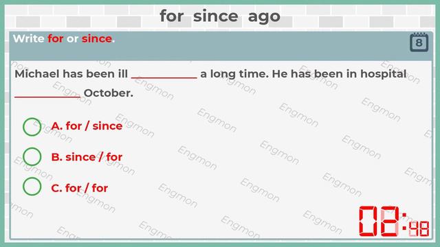 Unit 19 - for, since, ago (Essential Grammar in Use video test) смотреть онлайн