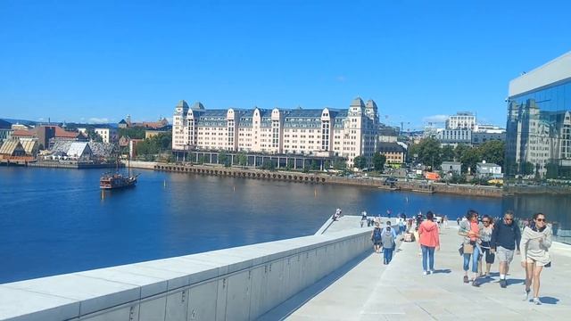 Осло (Норвегия), вид с Оперы , 20190716 смотреть онлайн