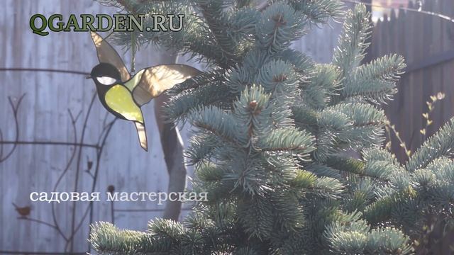 Украшаю свой садик. Витражная подвеска Синичка смотреть онлайн