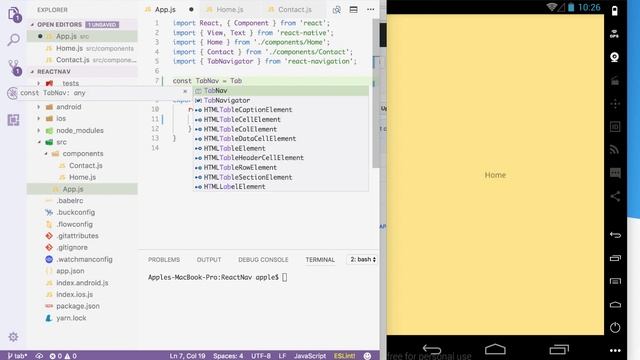 Tab Navigator Simple смотреть онлайн