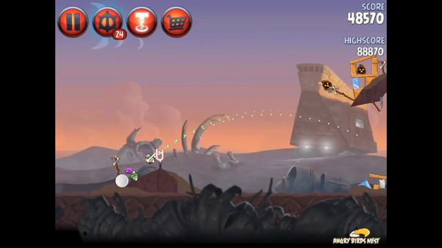 Angry Birds Star Wars 2 Level P2-6 Escape to Tatooine Treasure Map Walkthrough смотреть онлайн