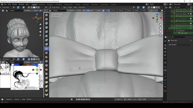 Sculpting hair in Blender - Day 4 - Tomoyo Daidoji from Cardcaptor Sakura смотреть онлайн