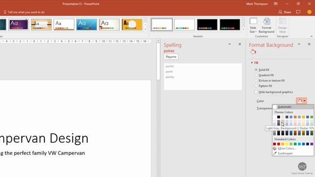 PowerPoint 2016 - Change slide background colour смотреть онлайн