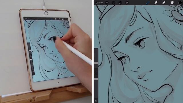 How I Draw LINEART Tutorial and Process in PROCREATE смотреть онлайн