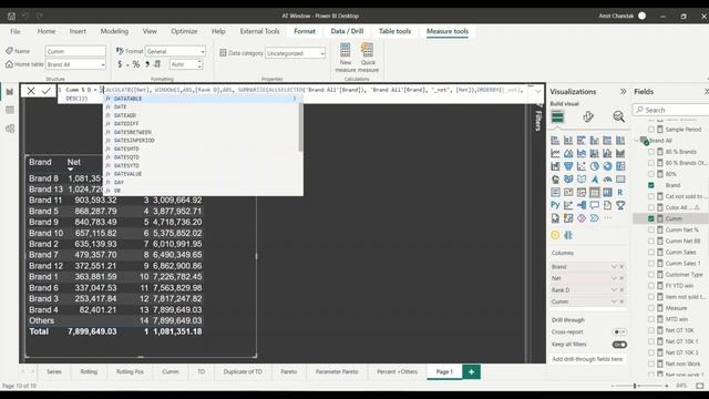 Power BI Window: Pareto Analysis, TOP N% with Others: AT 127 смотреть онлайн