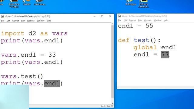 Как работать с переменными модуля Python смотреть онлайн