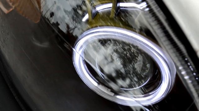 Opel Corsa B Dual Angel Eye + Devil Eye Projector Headlight Retrofit Car Review