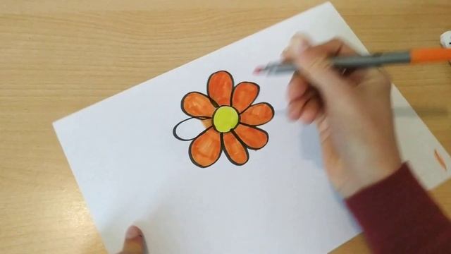 Как нарисовать цветок быстро и легко? Уроки рисования для детей. How to draw a flower easily? смотреть онлайн