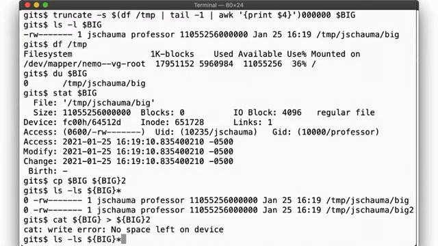 CS615 System Administration, Week 2, Warmup Exercise 1 - No Space Left On Device смотреть онлайн