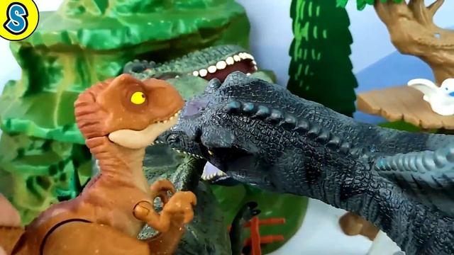 Trex Got A Baby Dinosaur! Skyheart's Dinosaurs For Kids Spinosaurus Fight Jurassic World Playmobil