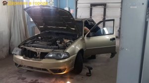 DAEWOO NEXIА на покараске бамперов. часть1 разборка и снятие бамперов.