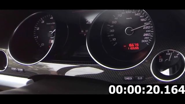 Audi S8 D3 5.2 V10 acceleration 0-253 km/h смотреть онлайн