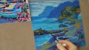 МАСТЕР КЛАСС МАСЛЯНОЙ ПАСТЕЛЬЮ - РИСУЕМ МОРЕ И ЛОДКИ