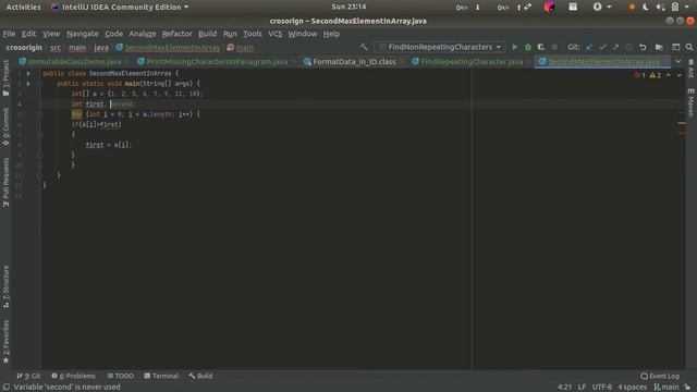Second max element in an Array смотреть онлайн