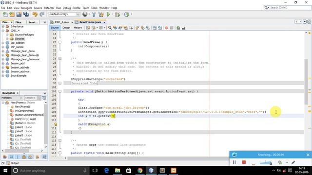 JDBC Type4 Driver(Using XAMPP) Example смотреть онлайн