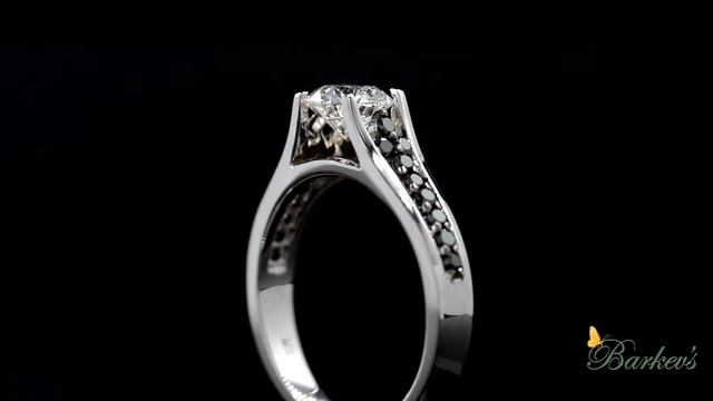 Unique Black and White Diamond Engagement Ring Exclusively From Barkev's 7698LBK смотреть онлайн
