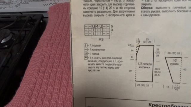 Схема узора к нежно-розовому палантину смотреть онлайн