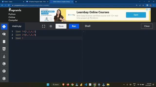 Merge Two Lists Using Python in Tamil | Python Programming Practice Exercise in Tamil | #python смотреть онлайн
