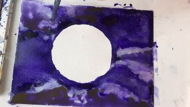 ART-PROCESS: GOLD WATERCOLOR FULL MOON смотреть онлайн