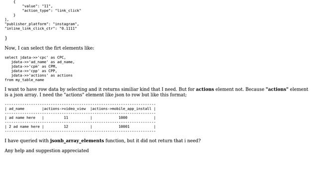 Databases: PostgreSQL query and shape in json array? смотреть онлайн