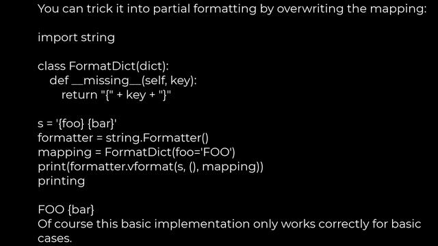 Python :partial string formatting(5solution) смотреть онлайн
