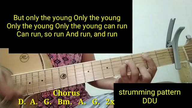 Taylor Swift - Only the young / Lyrics + Guitar chords Strumming Tutorial Acoustic guitar lesson смотреть онлайн