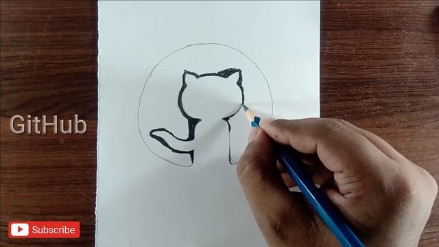 How to Draw GitHub Logo Step by Step Easy Drawing смотреть онлайн