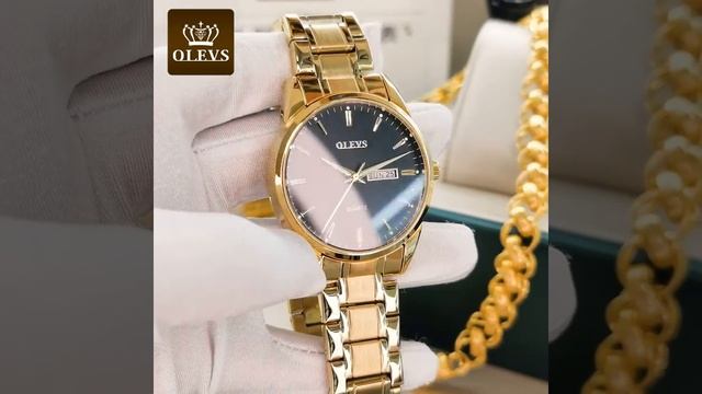 OLEVS Branded Watch For Men Stainless Steel Watches Quartz Analog Luminous Waterproof