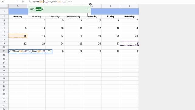 Dynamic calendar in spreadsheet tutorial | Google SpreadSheet | 2023 смотреть онлайн