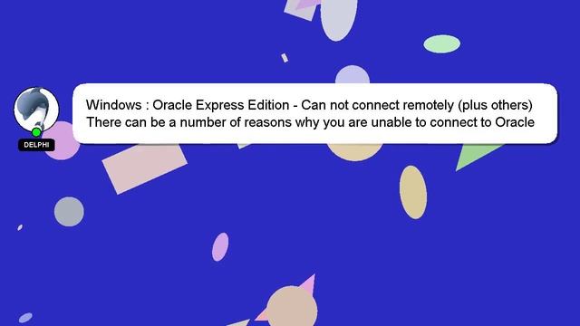 Windows : Oracle Express Edition - Can not connect remotely (plus others) смотреть онлайн
